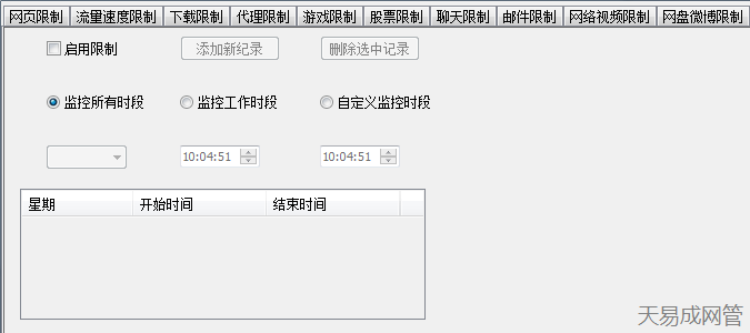 設(shè)置每個(gè)策略的作用時(shí)間